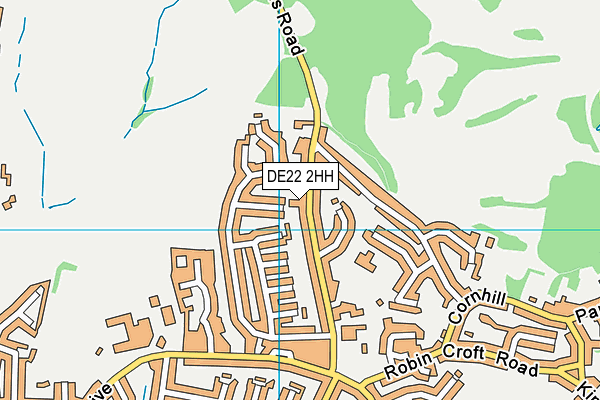 DE22 2HH map - OS VectorMap District (Ordnance Survey)