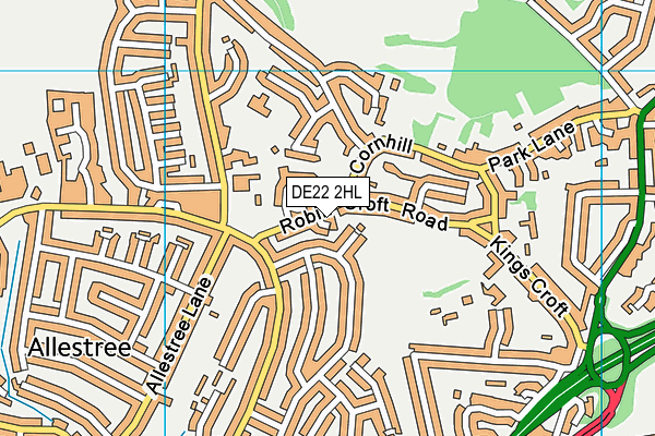 DE22 2HL map - OS VectorMap District (Ordnance Survey)