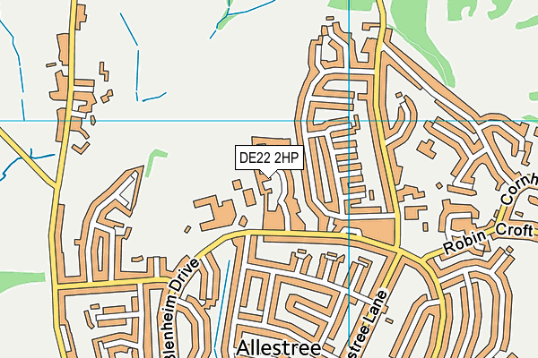DE22 2HP map - OS VectorMap District (Ordnance Survey)