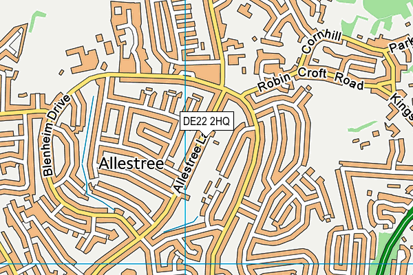 DE22 2HQ map - OS VectorMap District (Ordnance Survey)