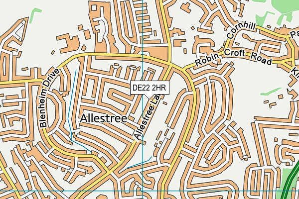 DE22 2HR map - OS VectorMap District (Ordnance Survey)