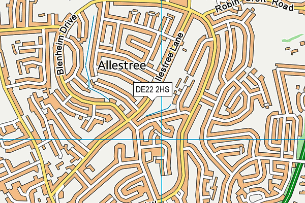 DE22 2HS map - OS VectorMap District (Ordnance Survey)