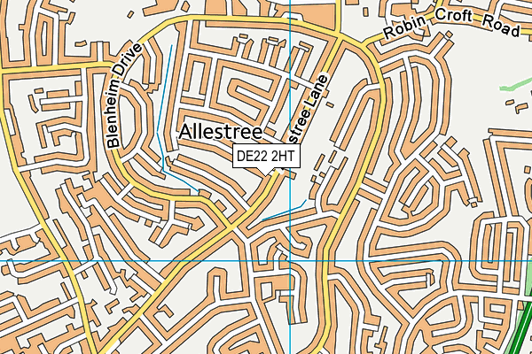 DE22 2HT map - OS VectorMap District (Ordnance Survey)