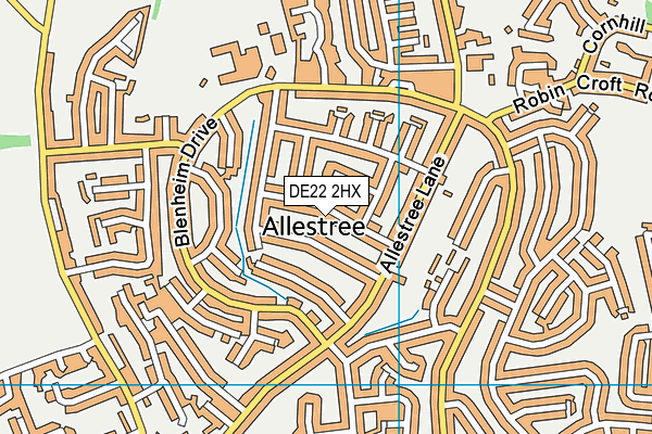 DE22 2HX map - OS VectorMap District (Ordnance Survey)