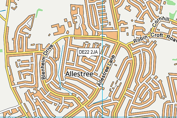 DE22 2JA map - OS VectorMap District (Ordnance Survey)