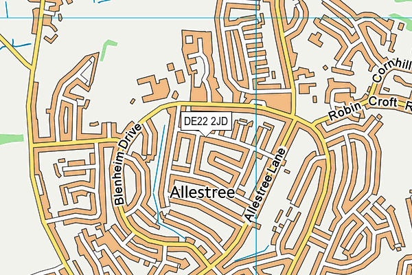 DE22 2JD map - OS VectorMap District (Ordnance Survey)