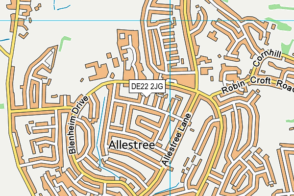 DE22 2JG map - OS VectorMap District (Ordnance Survey)