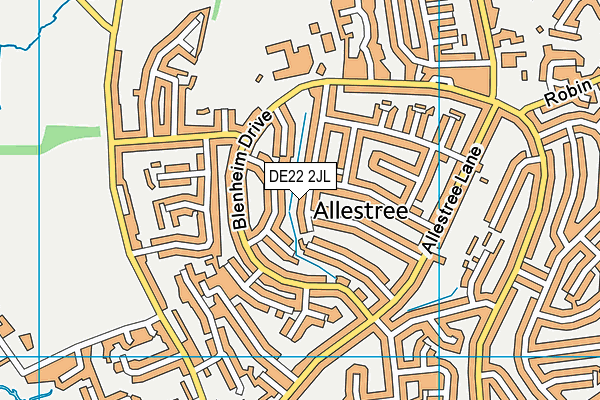 DE22 2JL map - OS VectorMap District (Ordnance Survey)