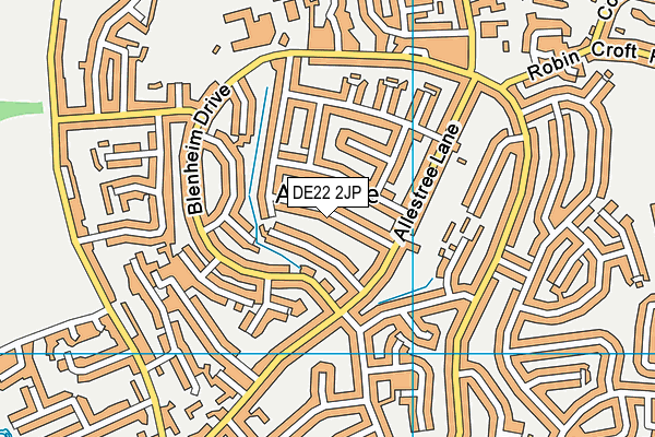 DE22 2JP map - OS VectorMap District (Ordnance Survey)