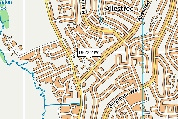 DE22 2JW map - OS VectorMap District (Ordnance Survey)