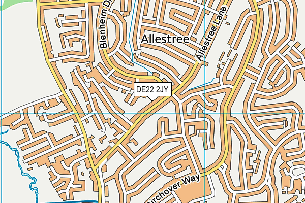 DE22 2JY map - OS VectorMap District (Ordnance Survey)