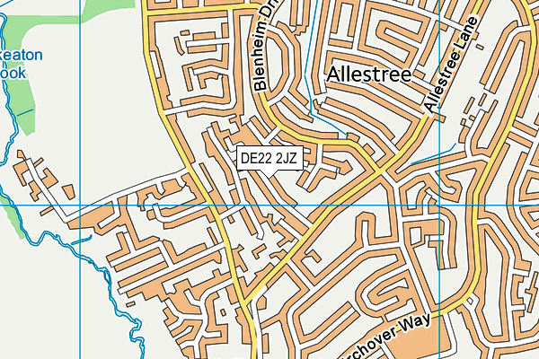 DE22 2JZ map - OS VectorMap District (Ordnance Survey)