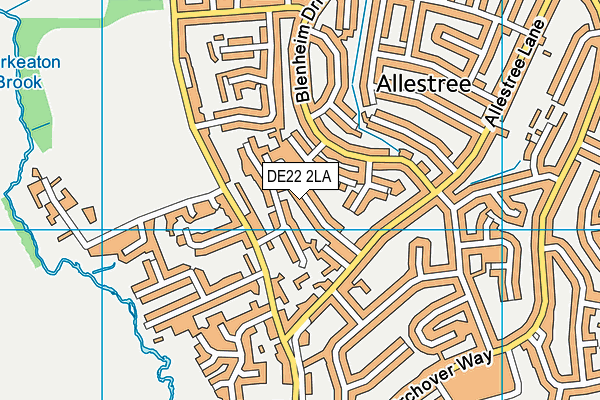 DE22 2LA map - OS VectorMap District (Ordnance Survey)