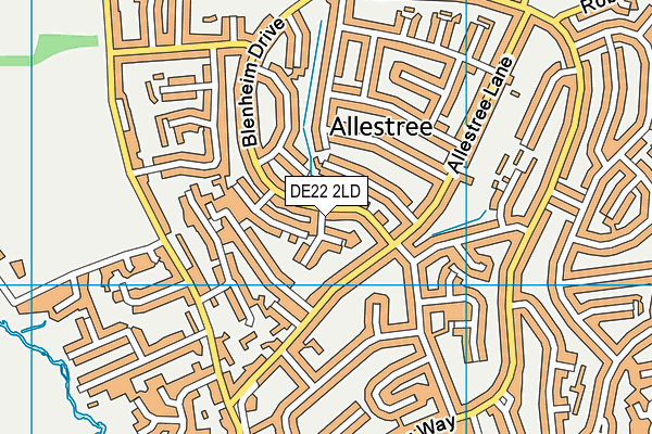 DE22 2LD map - OS VectorMap District (Ordnance Survey)