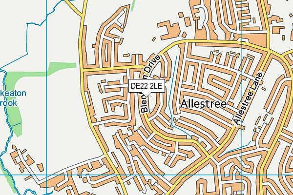 DE22 2LE map - OS VectorMap District (Ordnance Survey)