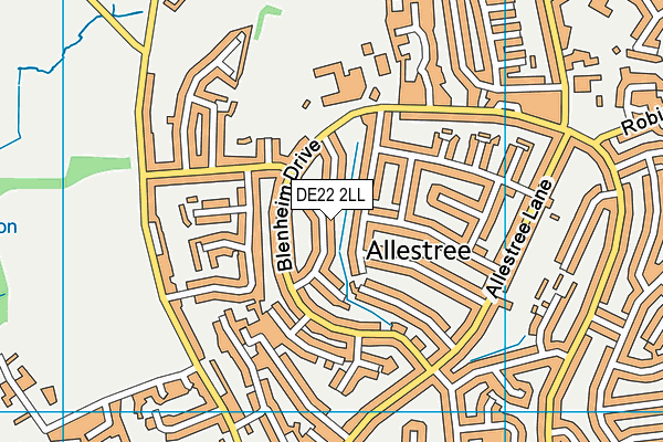 DE22 2LL map - OS VectorMap District (Ordnance Survey)
