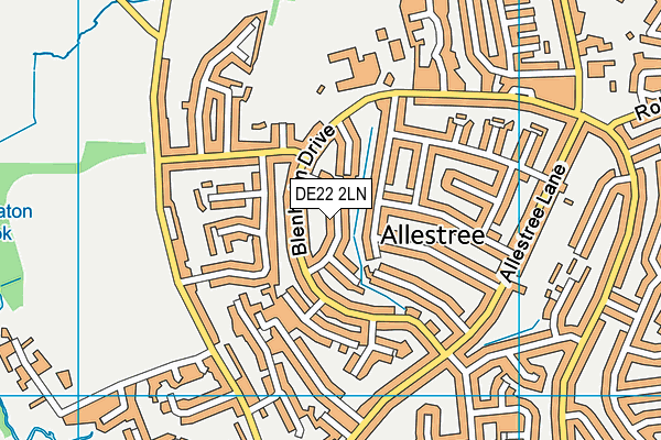 DE22 2LN map - OS VectorMap District (Ordnance Survey)