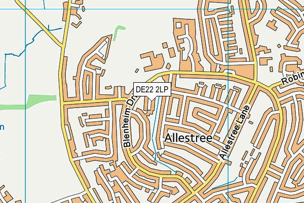 DE22 2LP map - OS VectorMap District (Ordnance Survey)