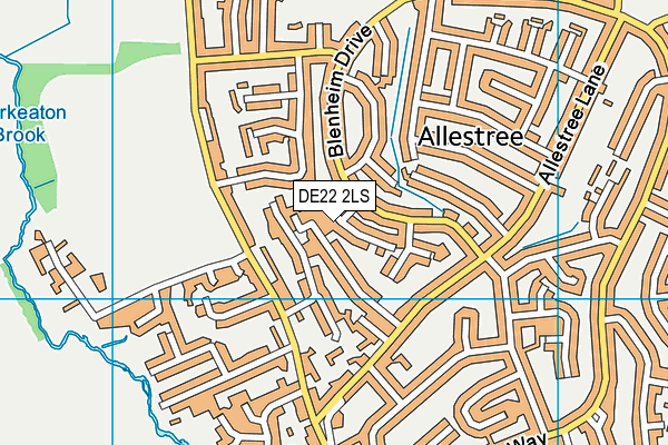 DE22 2LS map - OS VectorMap District (Ordnance Survey)