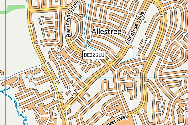 DE22 2LU map - OS VectorMap District (Ordnance Survey)