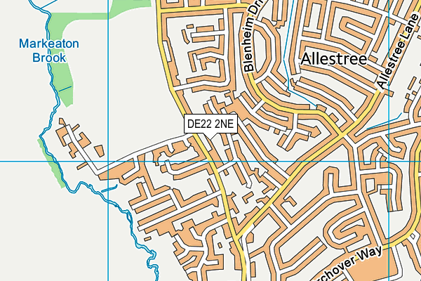 DE22 2NE map - OS VectorMap District (Ordnance Survey)