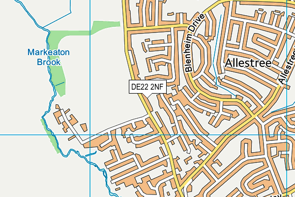 DE22 2NF map - OS VectorMap District (Ordnance Survey)
