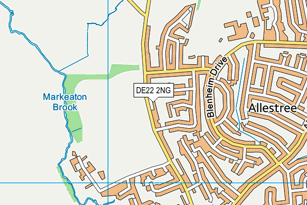 DE22 2NG map - OS VectorMap District (Ordnance Survey)
