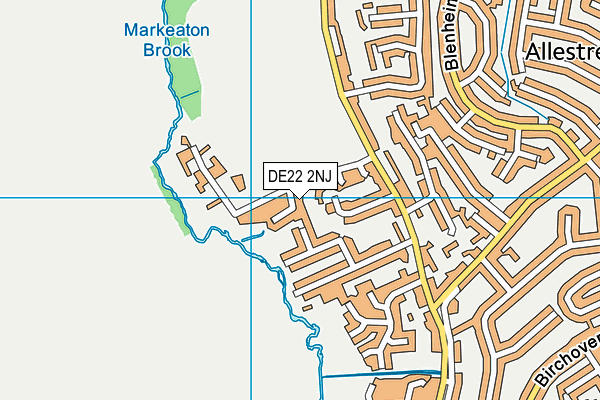 DE22 2NJ map - OS VectorMap District (Ordnance Survey)