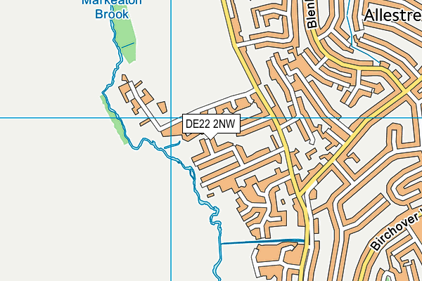 DE22 2NW map - OS VectorMap District (Ordnance Survey)