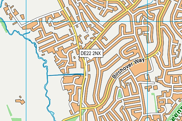 DE22 2NX map - OS VectorMap District (Ordnance Survey)