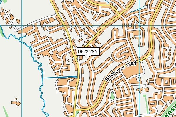 DE22 2NY map - OS VectorMap District (Ordnance Survey)