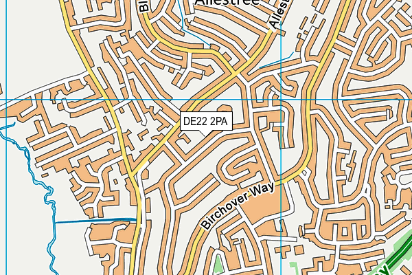 DE22 2PA map - OS VectorMap District (Ordnance Survey)