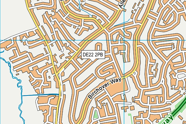 DE22 2PB map - OS VectorMap District (Ordnance Survey)