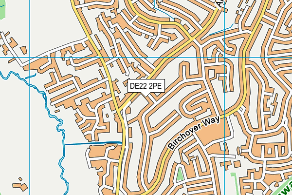 DE22 2PE map - OS VectorMap District (Ordnance Survey)
