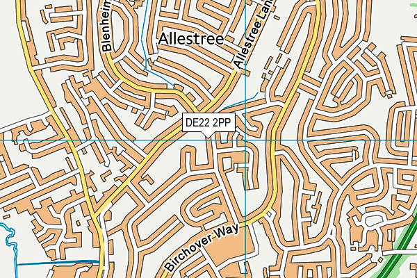 DE22 2PP map - OS VectorMap District (Ordnance Survey)