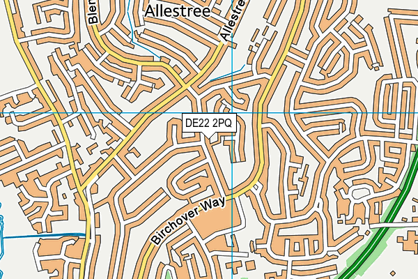 DE22 2PQ map - OS VectorMap District (Ordnance Survey)