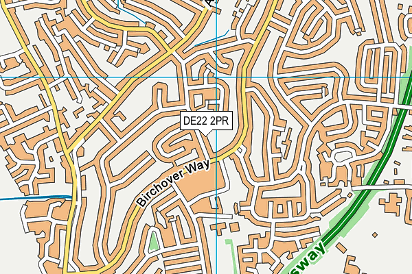 DE22 2PR map - OS VectorMap District (Ordnance Survey)