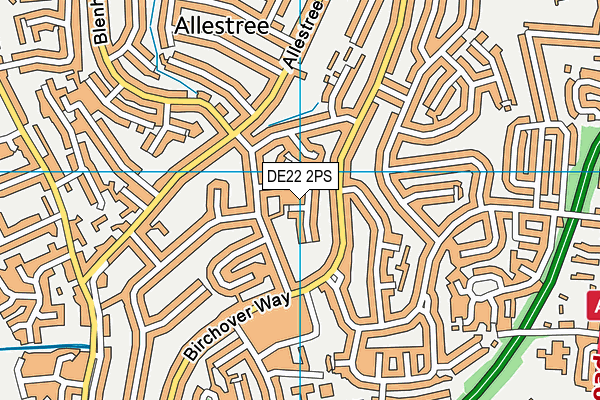 DE22 2PS map - OS VectorMap District (Ordnance Survey)