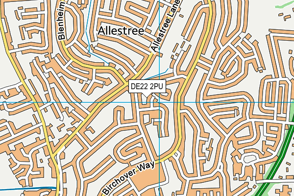 DE22 2PU map - OS VectorMap District (Ordnance Survey)