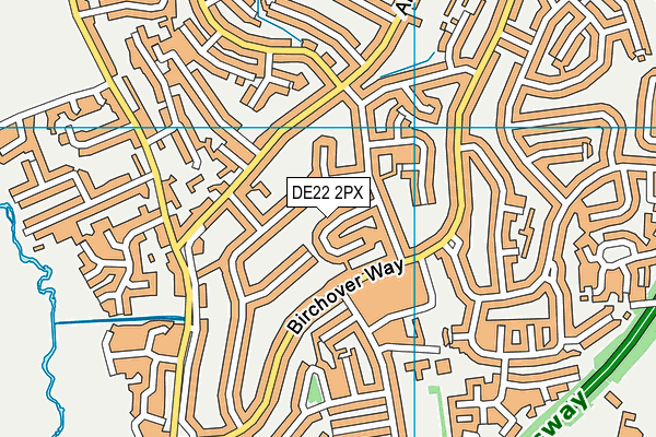 DE22 2PX map - OS VectorMap District (Ordnance Survey)