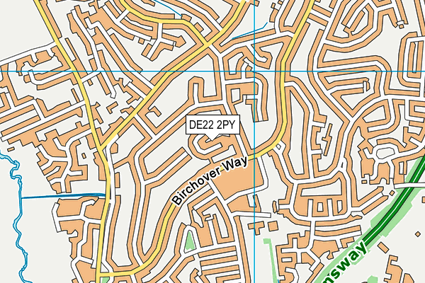 DE22 2PY map - OS VectorMap District (Ordnance Survey)