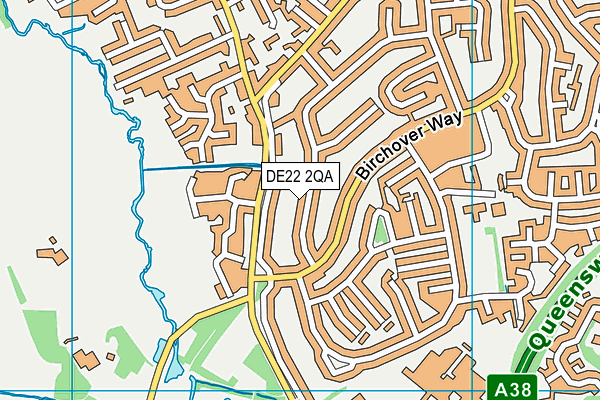 DE22 2QA map - OS VectorMap District (Ordnance Survey)