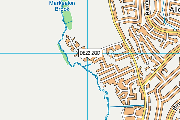 DE22 2QD map - OS VectorMap District (Ordnance Survey)