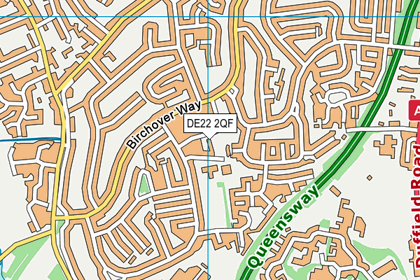 DE22 2QF map - OS VectorMap District (Ordnance Survey)