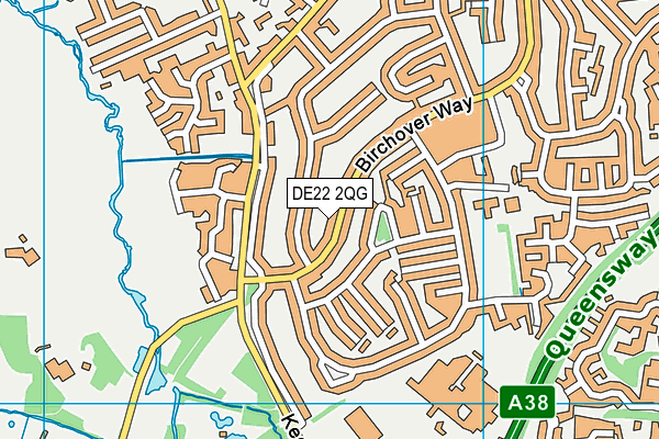 DE22 2QG map - OS VectorMap District (Ordnance Survey)