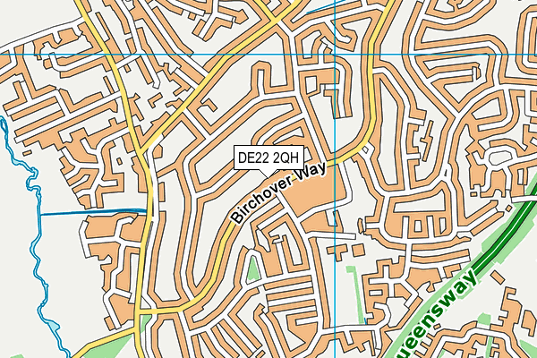 DE22 2QH map - OS VectorMap District (Ordnance Survey)