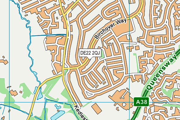 DE22 2QJ map - OS VectorMap District (Ordnance Survey)