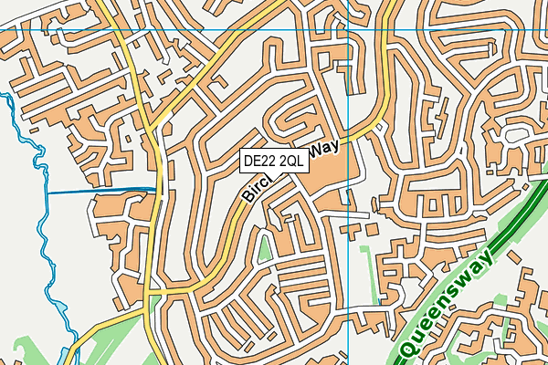 DE22 2QL map - OS VectorMap District (Ordnance Survey)