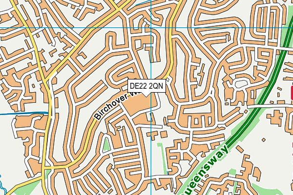 DE22 2QN map - OS VectorMap District (Ordnance Survey)
