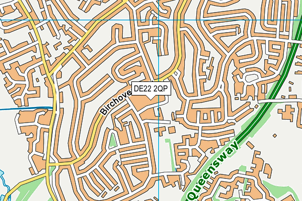 DE22 2QP map - OS VectorMap District (Ordnance Survey)